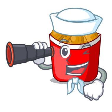 Denizci ile dürbün tavuk nuggets karikatür şeklinde