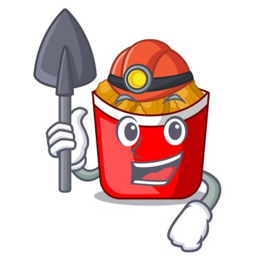 Madenci tavuk nuggets karikatür şeklinde