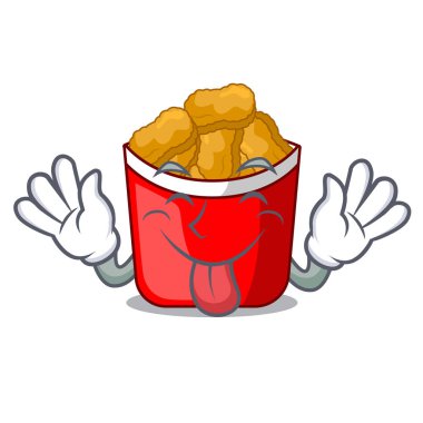 Tavuk nuggets bir maskot kase dışarı dil