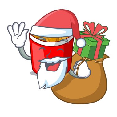 Noel Baba hediye tavuk nuggets bir maskot kase ile