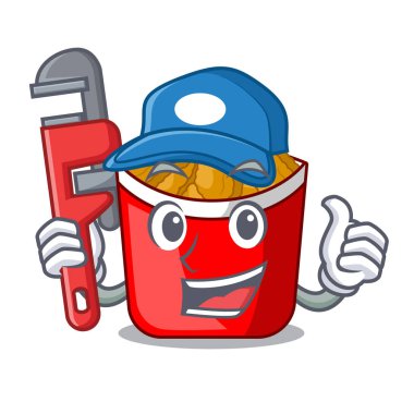 Tesisatçı tavuk nuggets bir maskot kase