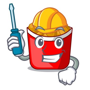 Otomotiv tavuk nuggets bir maskot kase