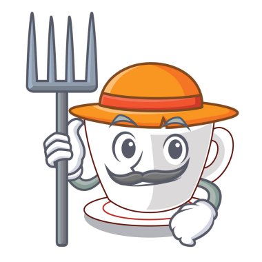 Ahşap çizgi film tablosunun yukarısındaki çiftçi nane çayı