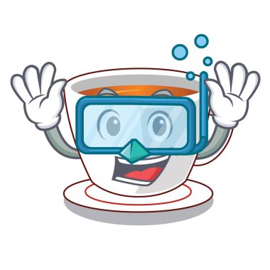 Dalış fincan nane çayı şekil maskot