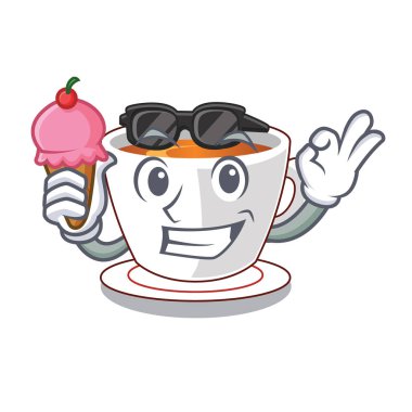 Dondurma fincan nane çayı şekil maskot