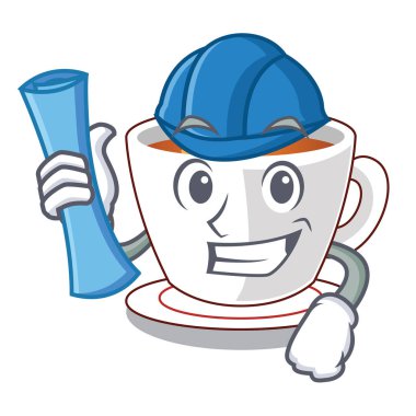 Fincan nane çayı şekil maskot mimar