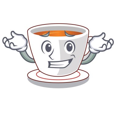 Sırıtan fincan nane çayı şekil maskot