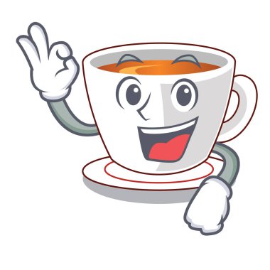 Fincan nane çayı şekil maskot Tamam