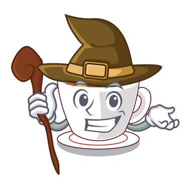 Cadı fincan nane çayı karakteri ile izole