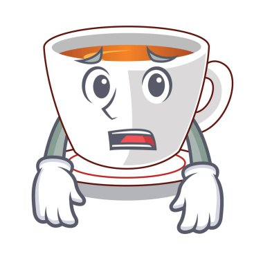 Korkarım fincan nane çayı karakteri ile izole