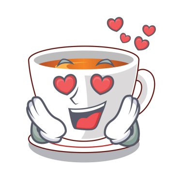Aşk fincan nane çayı karakteri ile izole içinde