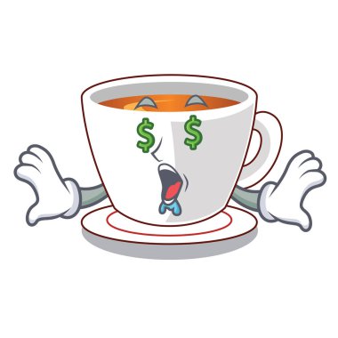 Para göz nane çayı bir karikatür Kupası