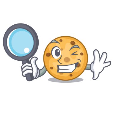 Dedektif yulaf kurabiye maskot plaka üzerinde