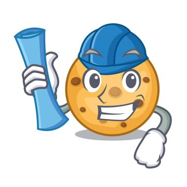 Mimar yulaf kurabiye maskot plaka üzerinde