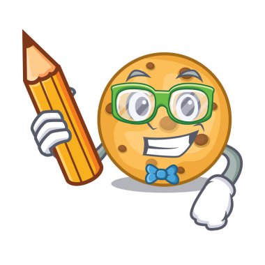 Öğrenci yulaf kurabiye maskot plaka üzerinde