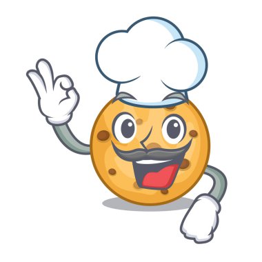 Şef yulaf kurabiye maskot plaka üzerinde
