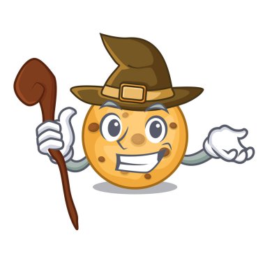 Cadı yulaf kurabiye karikatür kavanozda