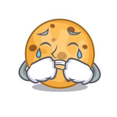 Yulaf kurabiye karikatür kavanozda ağlıyor