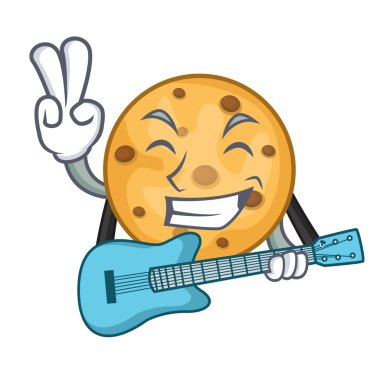 Çizgi film kavanozda gitar yulaf kurabiye