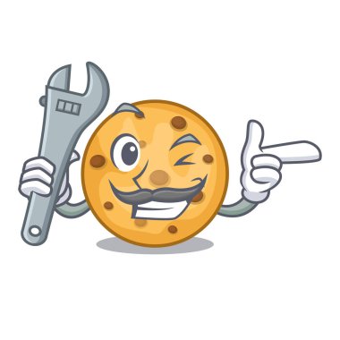 Mekanik yulaf çerez ile karikatür izole