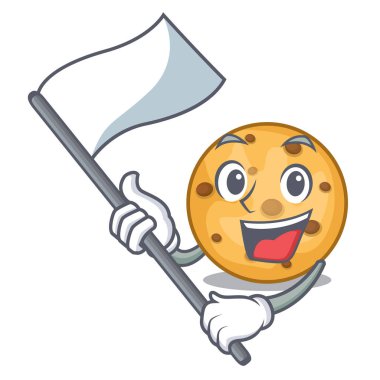 Bayrak yulaf çerez ile karikatür ile izole