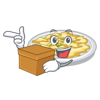 Karakter tavada yumurta kutusu ile karıştırılmış