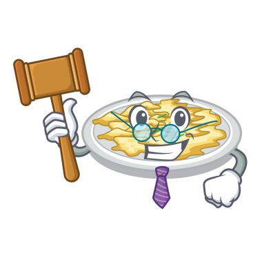 Çırpılmış yumurta ile karikatür izole yargıç