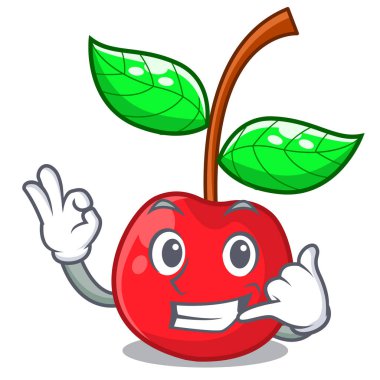 Bana kiraz meyve ile karikatür izole çağrı