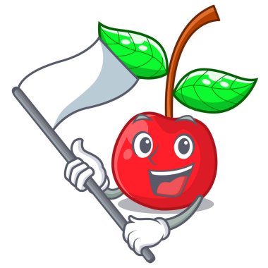 Bayrak kiraz ile karikatür ile izole meyve