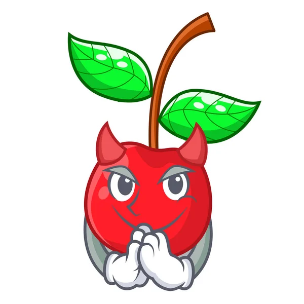 Ďábel třešně ovoce v misce kreslené — Stockový vektor