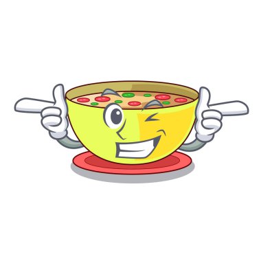 Karakteri ile izole wink Mısır çorbası