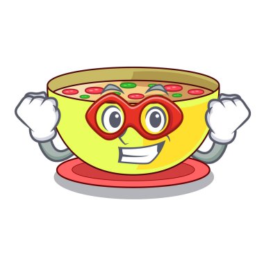 Süper kahraman Mısır çorbası karakteri ile izole