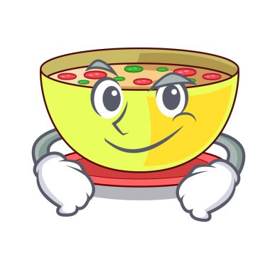 Karakteri ile izole smirking Mısır çorbası