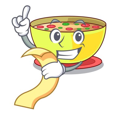 Maskot şekli ile menü Mısır çorbası