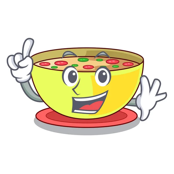 Chowder de maíz en un plato de dibujos animados — Vector de stock