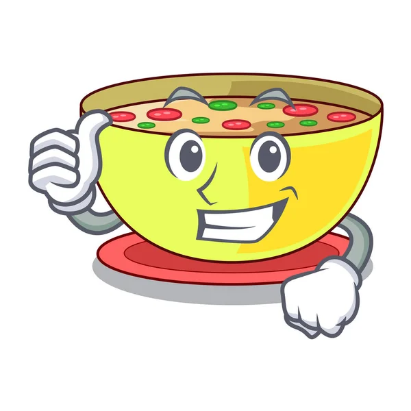 Thumbs up corn chowder isolated with the character — Stock Illustration Thumbs up corn chowder isolated with the character Stock Vector
