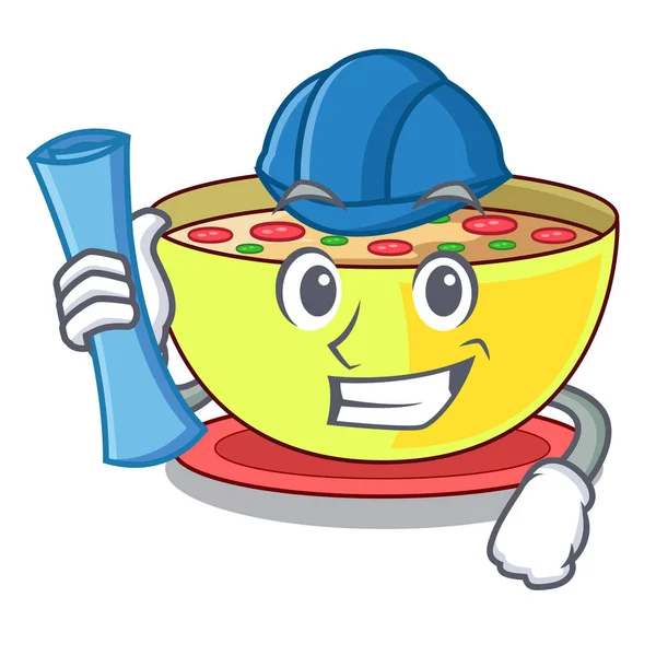 Architect corn chowder isolated with the character — Stock Illustration Architect corn chowder isolated with the character Royalty Free Stock Illustrations