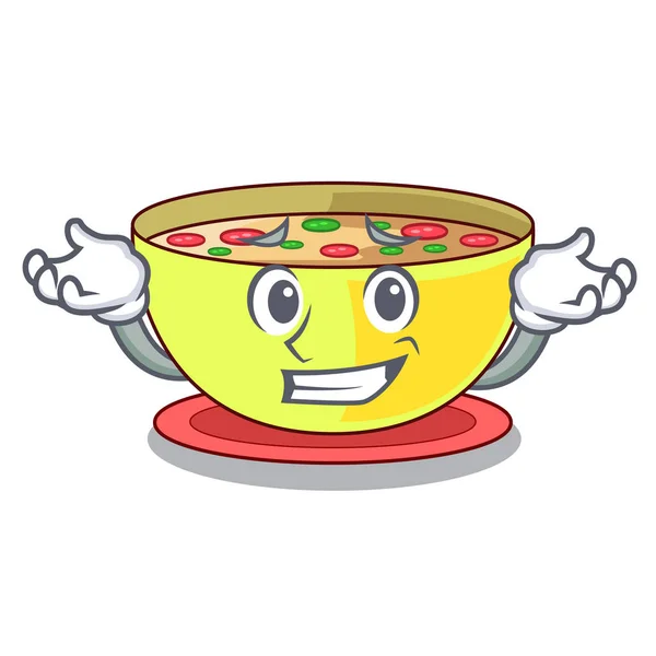 Grinning corn chowder isolated with the character — Stock Illustration Grinning corn chowder isolated with the character Stock Vector