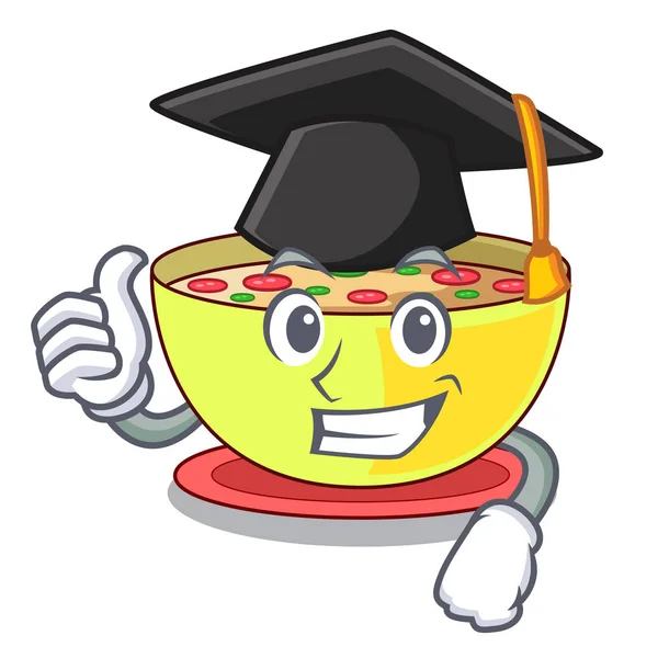 Graduation corn chowder isolated with the character — Stock Illustration Graduation corn chowder isolated with the character Royalty Free Stock Vectors