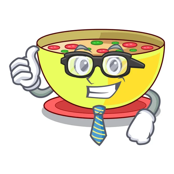 Businessman corn chowder isolated with the character — Stock Illustration Businessman corn chowder isolated with the character Stock Illustration