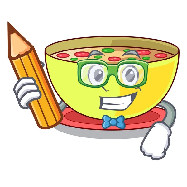 Student corn chowder isolated with the character — Stock Illustration Student corn chowder isolated with the character Royalty Free Stock Vectors