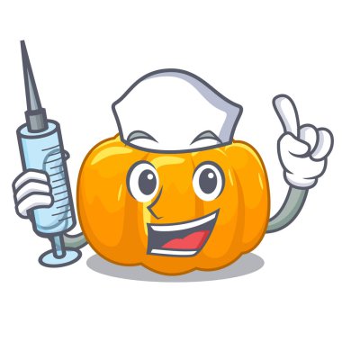 Hemşire sarı kabak karikatür şeklinde