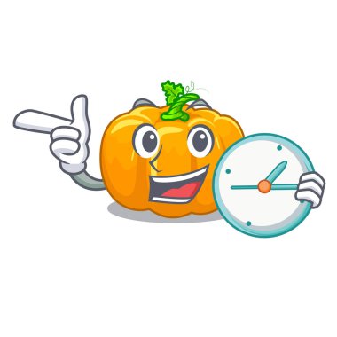 Saati sarı kabak ile karikatür şeklinde