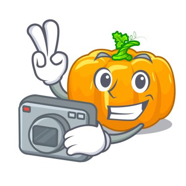 Fotoğrafçı sarı pompa karakter sepeti