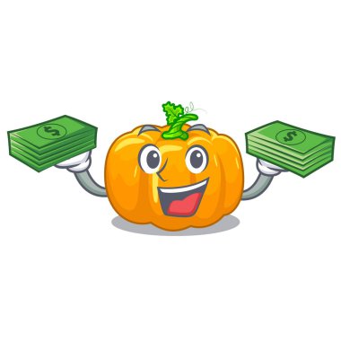 Para çanta sarı pompa ile karakter sepeti