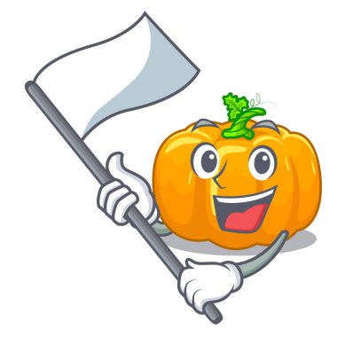 Karikatür izole bayrağı sarı kabak ile