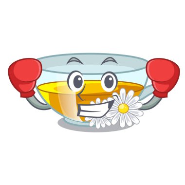 Bardak papatya çayı karikatür tablosunun yukarısındaki boks