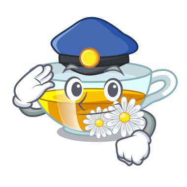 Polis papatya çayı karikatür tablosunun yukarısındaki Kupası