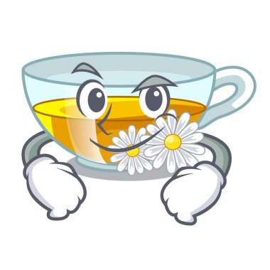 Karakter şişelerde Smirking papatya çayı