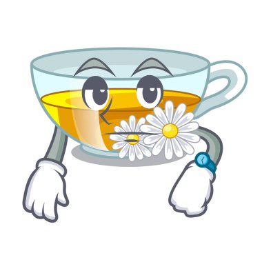 Papatya çayı izole bekleyen maskotu ile